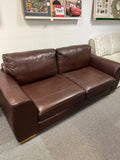Brown leather 3 seater